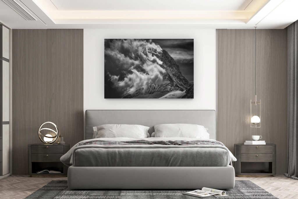 décoration murale chambre design - achat photo de montagne grand format - Les Alpes Suisses Bernoises vues de Grindelwald - Schreckhorn