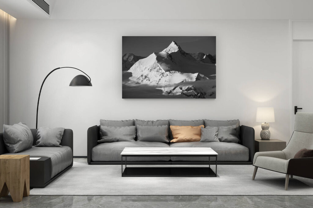 décoration salon contemporain suisse - cadeau amoureux de montagne suisse - Weisshorn Bishorn - image paysage montagne