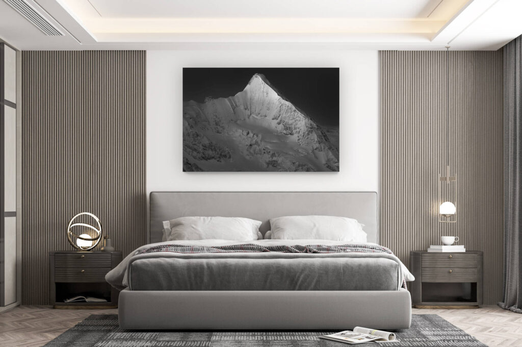 décoration murale chambre design - achat photo de montagne grand format - photo noir et blanc montagne suisse obergabelhorn - La liste Jeremie Heitz