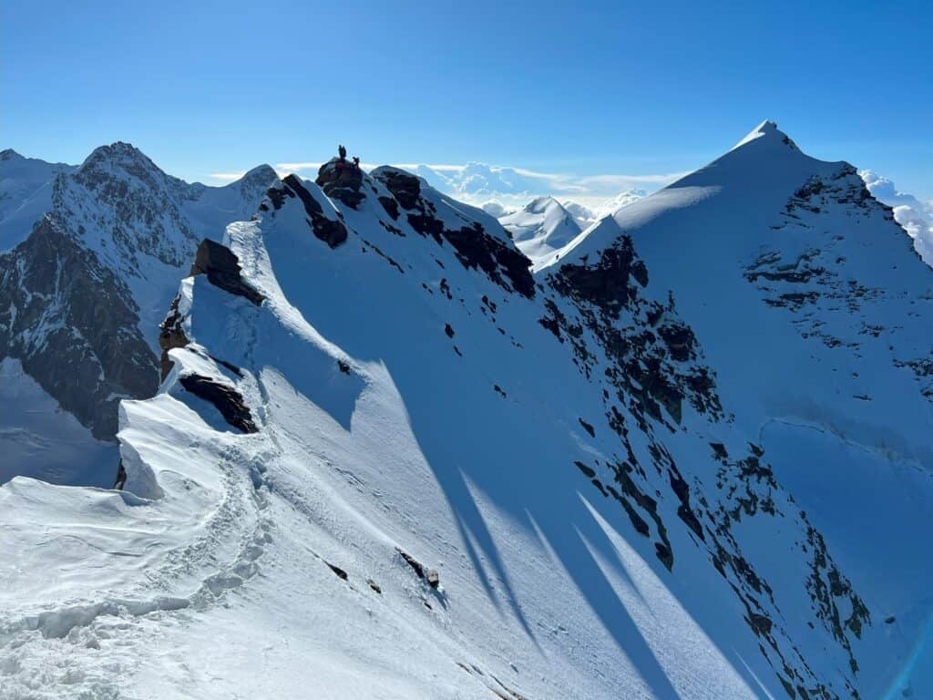 Blick auf den Gipfel von Lyskamm