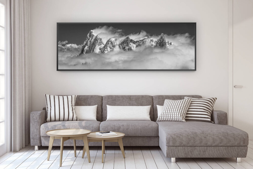 décoration murale design salon moderne - photo montagne grand format - Photos massifs du Mont Blanc dans les Alpes - Jorasses Group