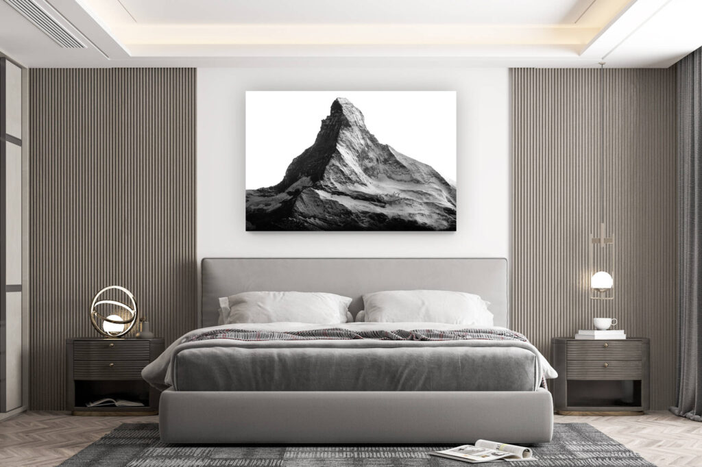 décoration murale chambre design - achat photo de montagne grand format - Le mont Cervin Suisse dans les Alpes - Matterhorn depuis le Mattertal