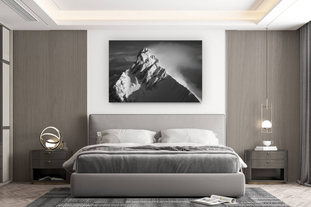 décoration murale chambre design - achat photo de montagne grand format - photo pointe percée dans les aravis